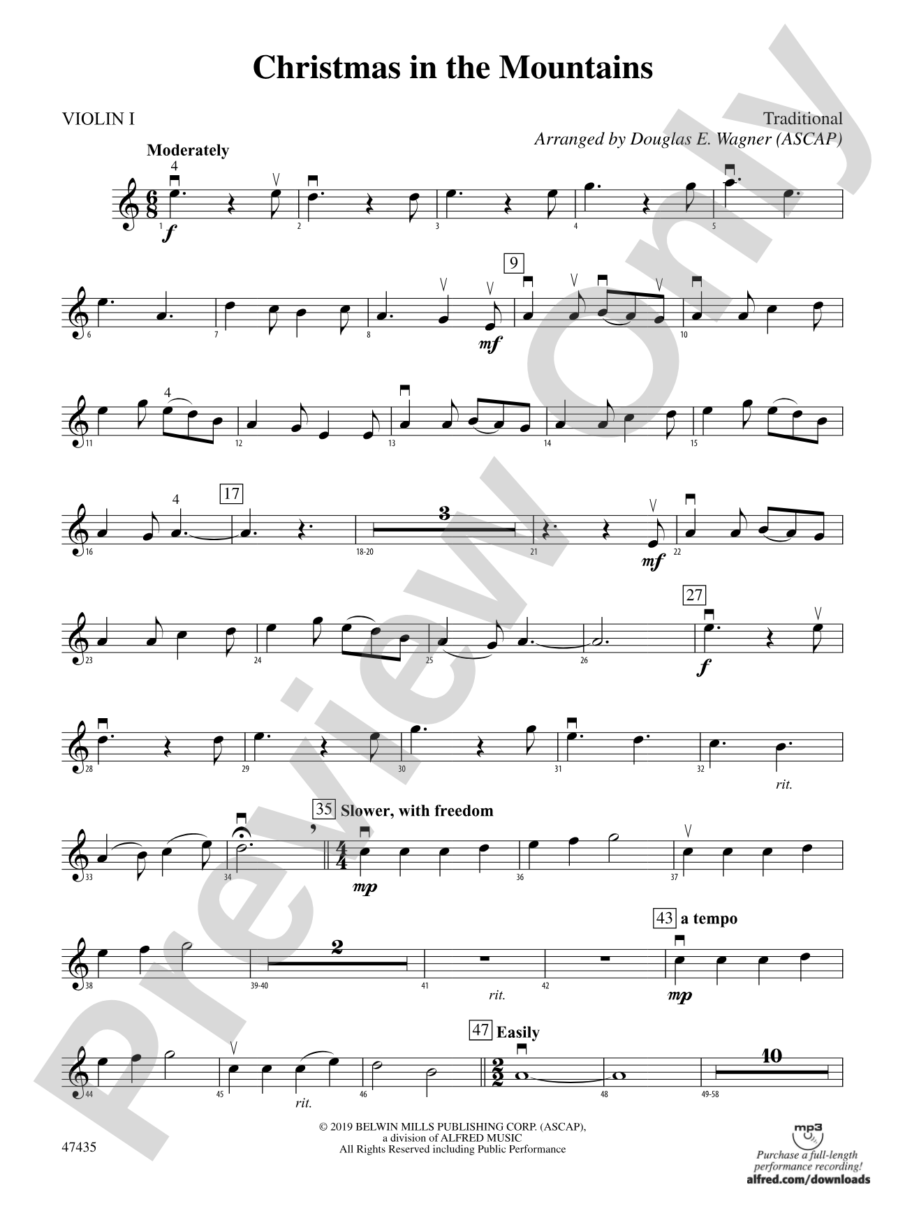 Christmas in the Mountains: 1st Violin