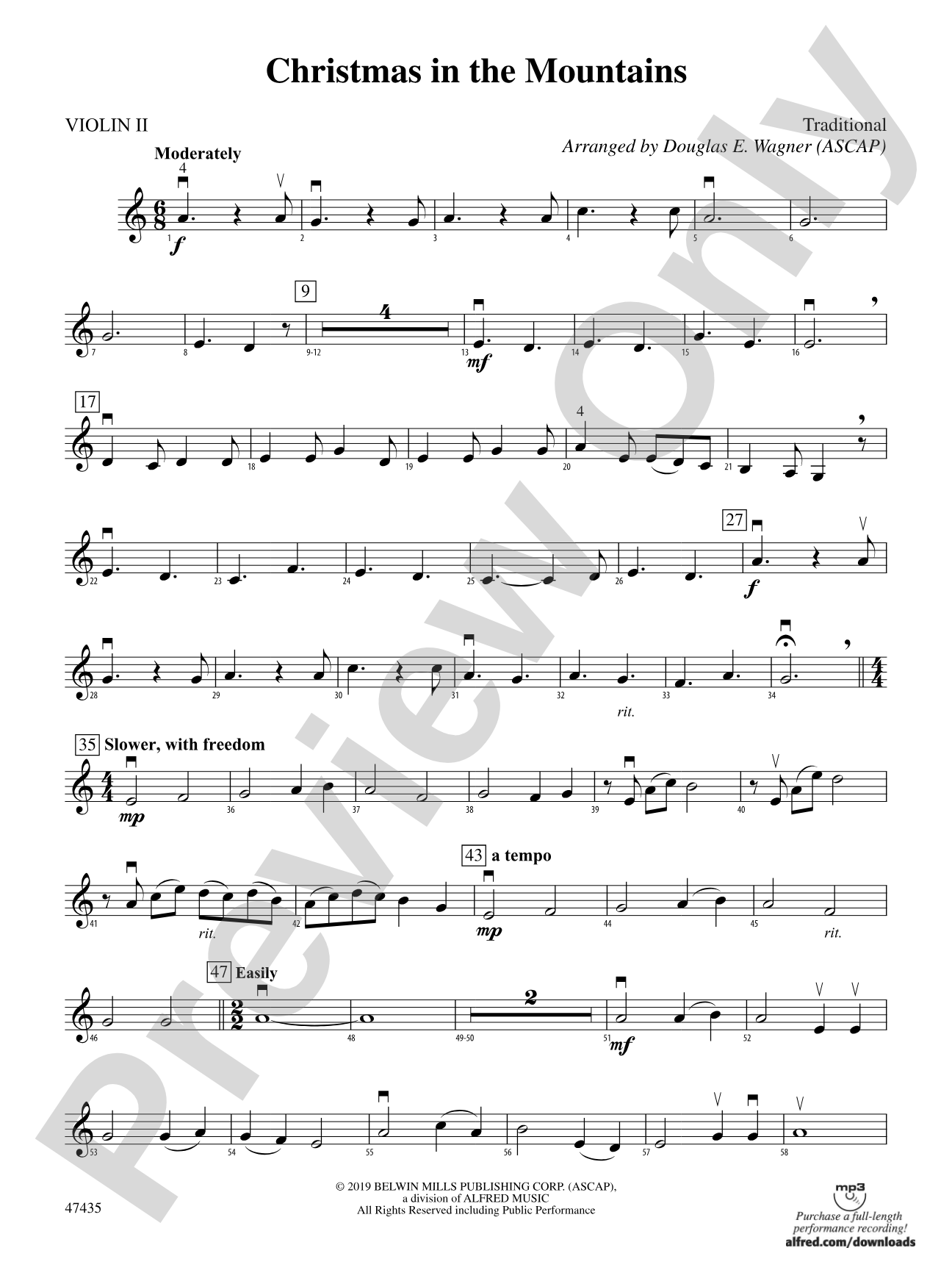 Christmas in the Mountains: 2nd Violin