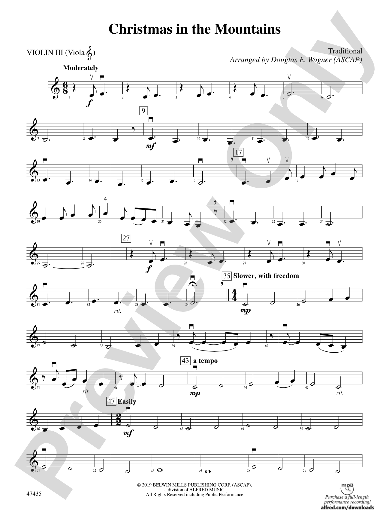 Christmas in the Mountains: 3rd Violin (Viola [TC])