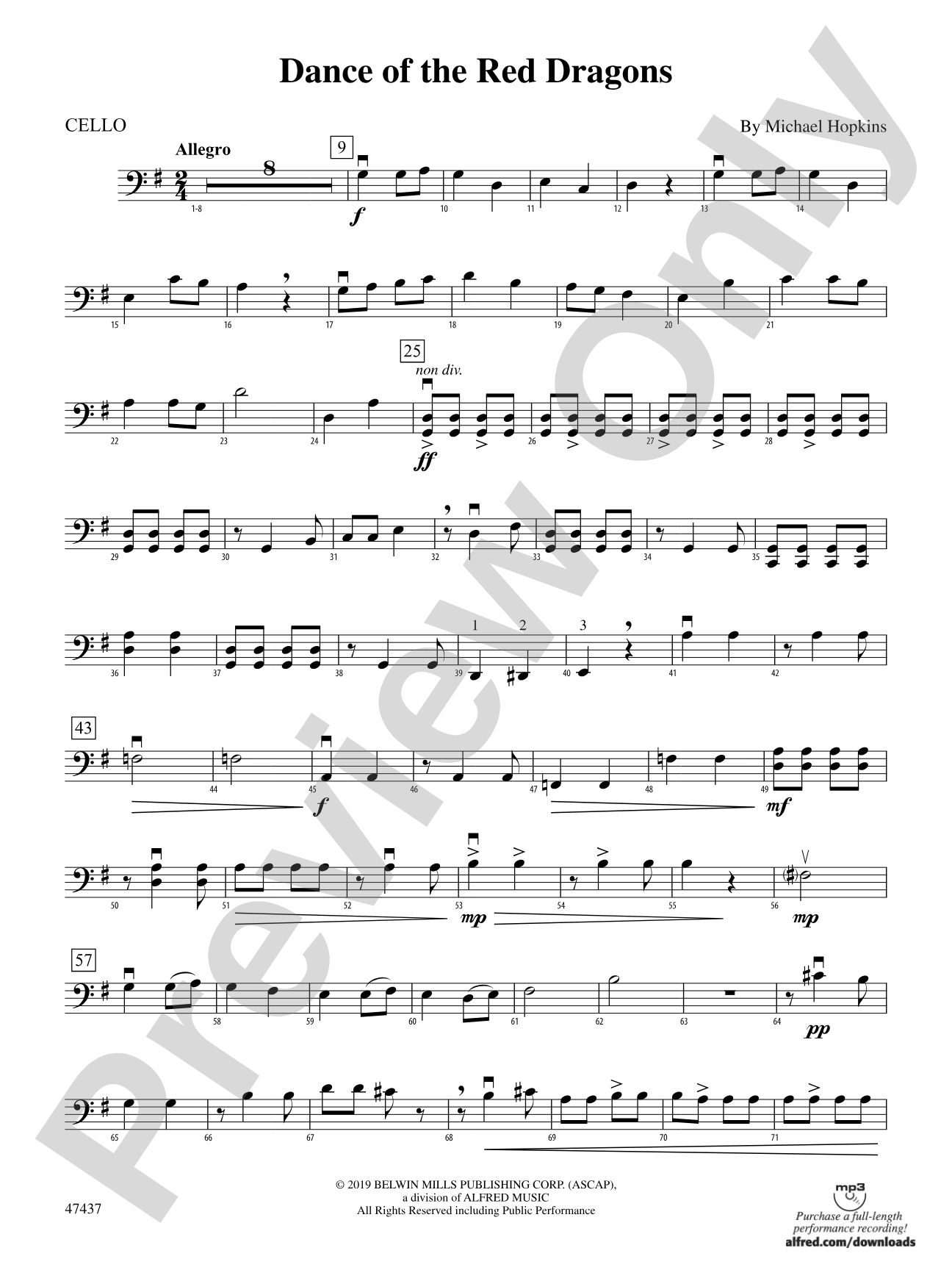 Dance of the Red Dragons: Cello
