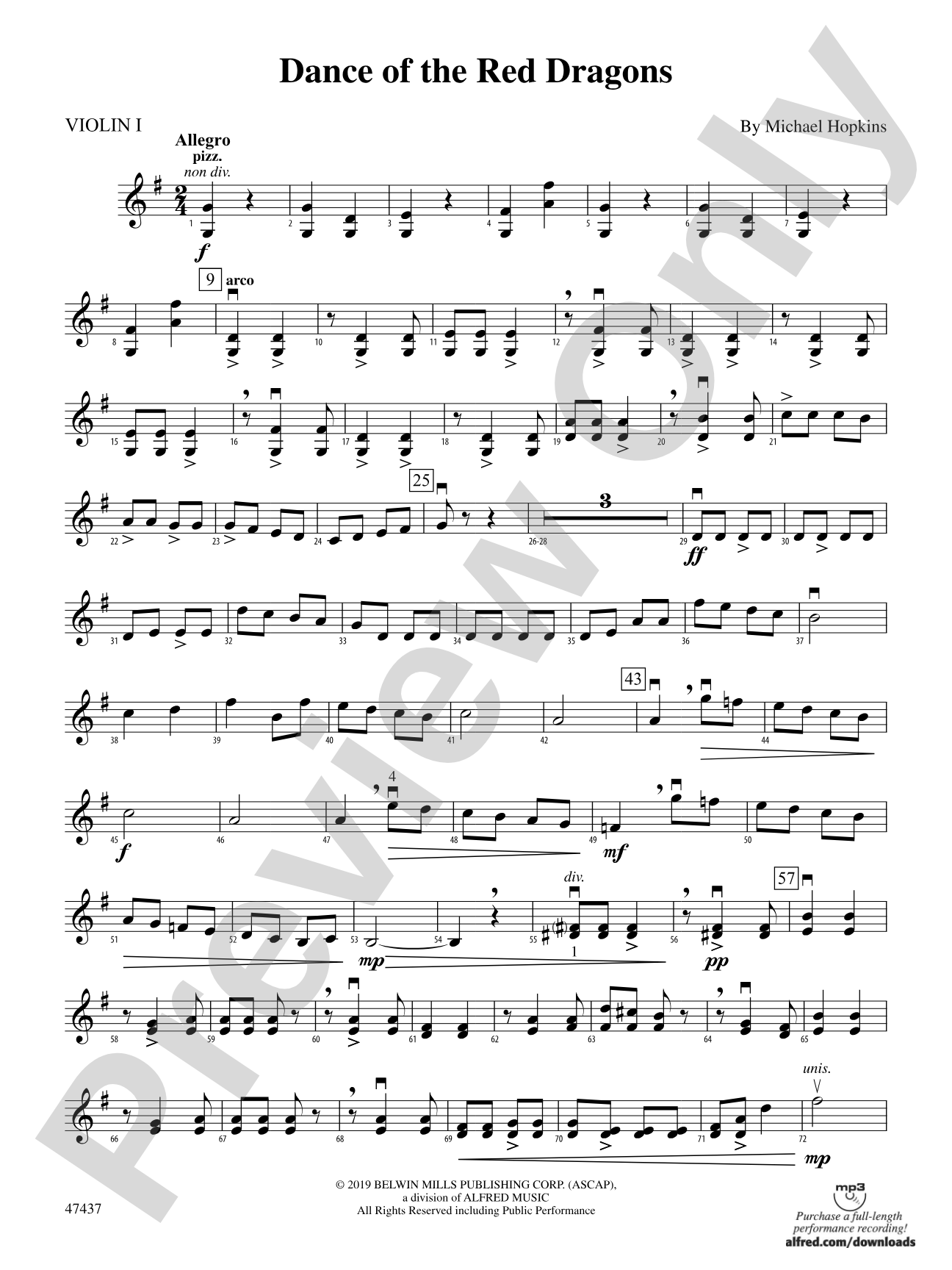 Dance of the Red Dragons: 1st Violin