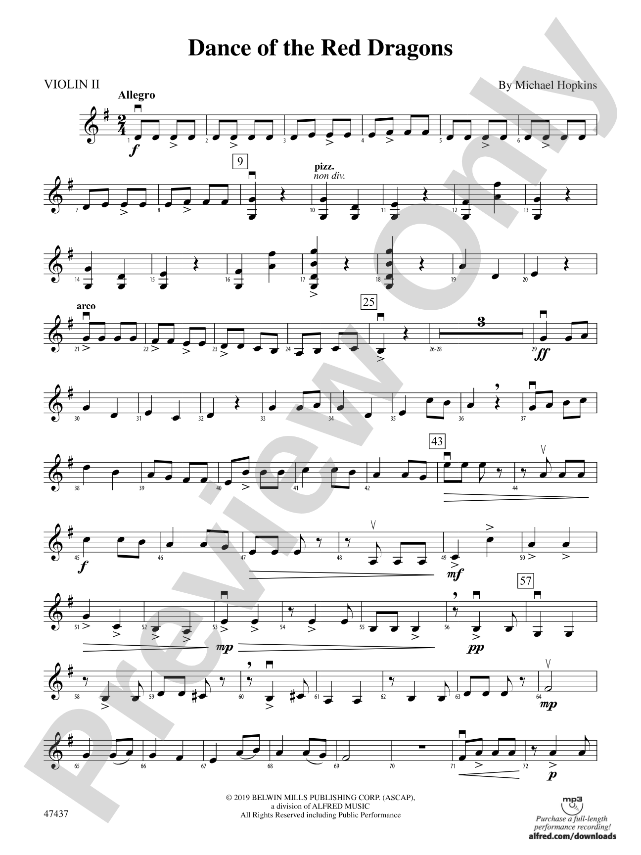 Dance of the Red Dragons: 2nd Violin