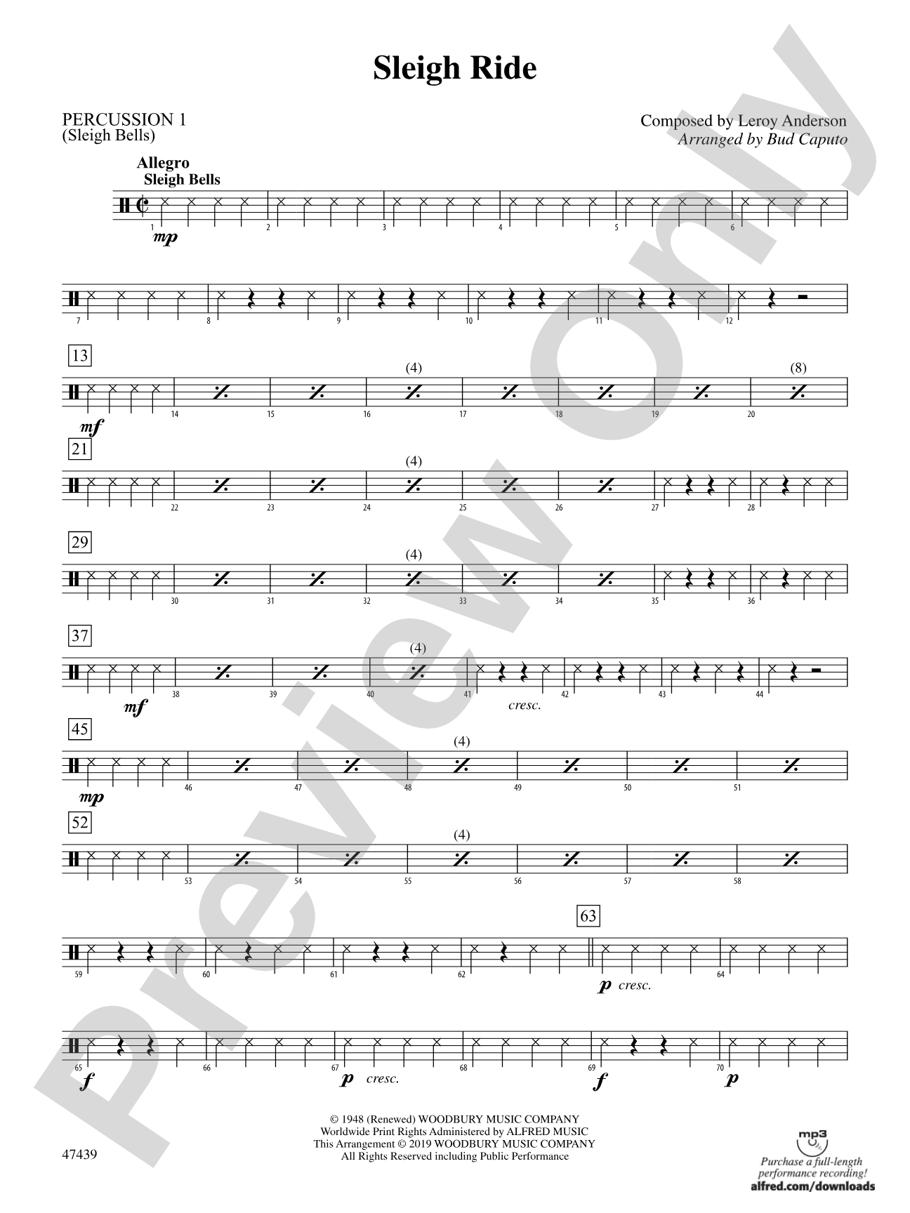 Sleigh Ride: 1st Percussion