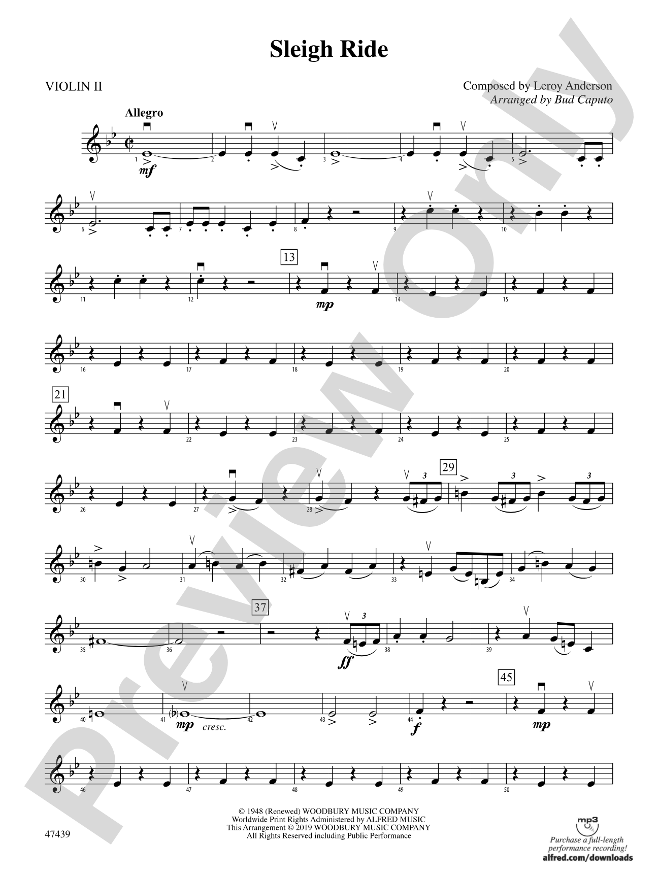 Sleigh Ride: 2nd Violin