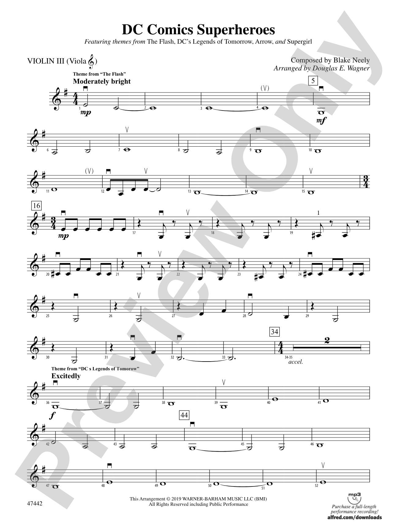 DC Comics Superheroes: 3rd Violin (Viola [TC])