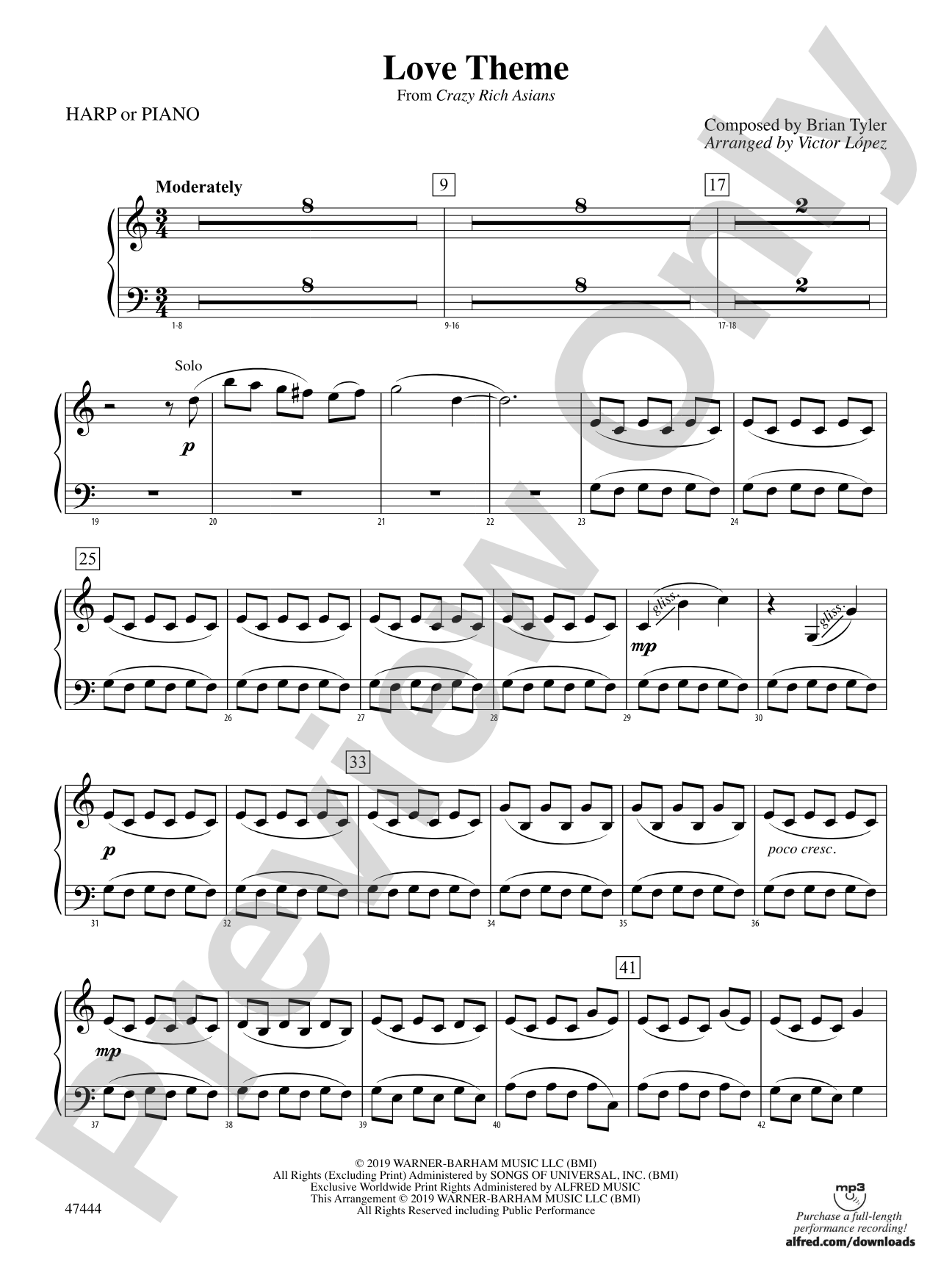 Love Theme: Piano Accompaniment
