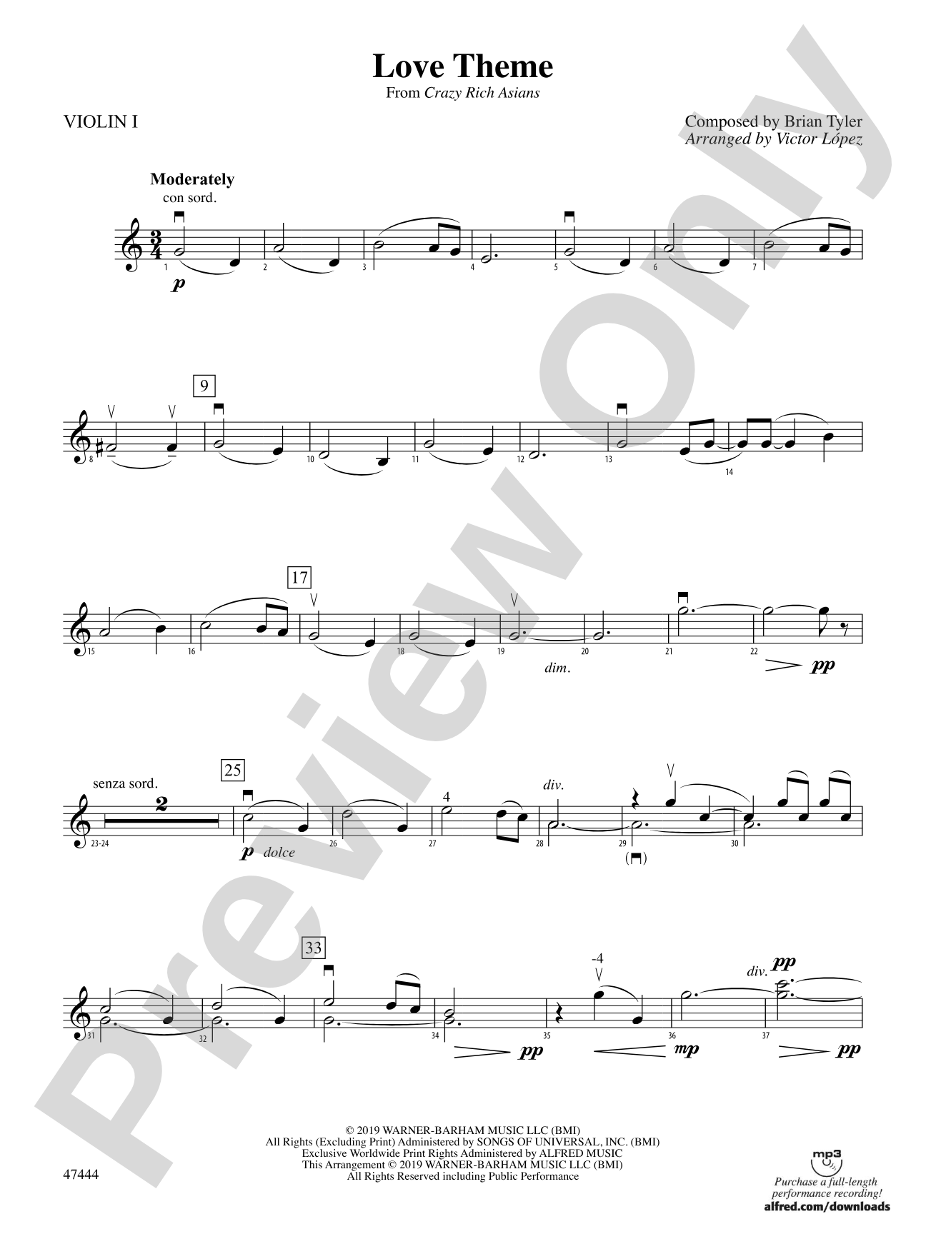 Love Theme: 1st Violin