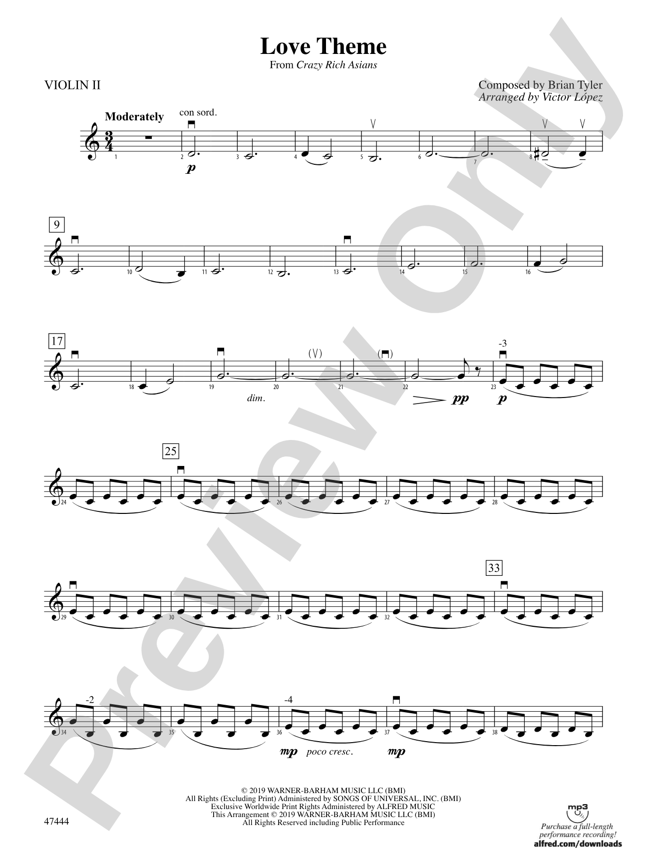 Love Theme: 2nd Violin