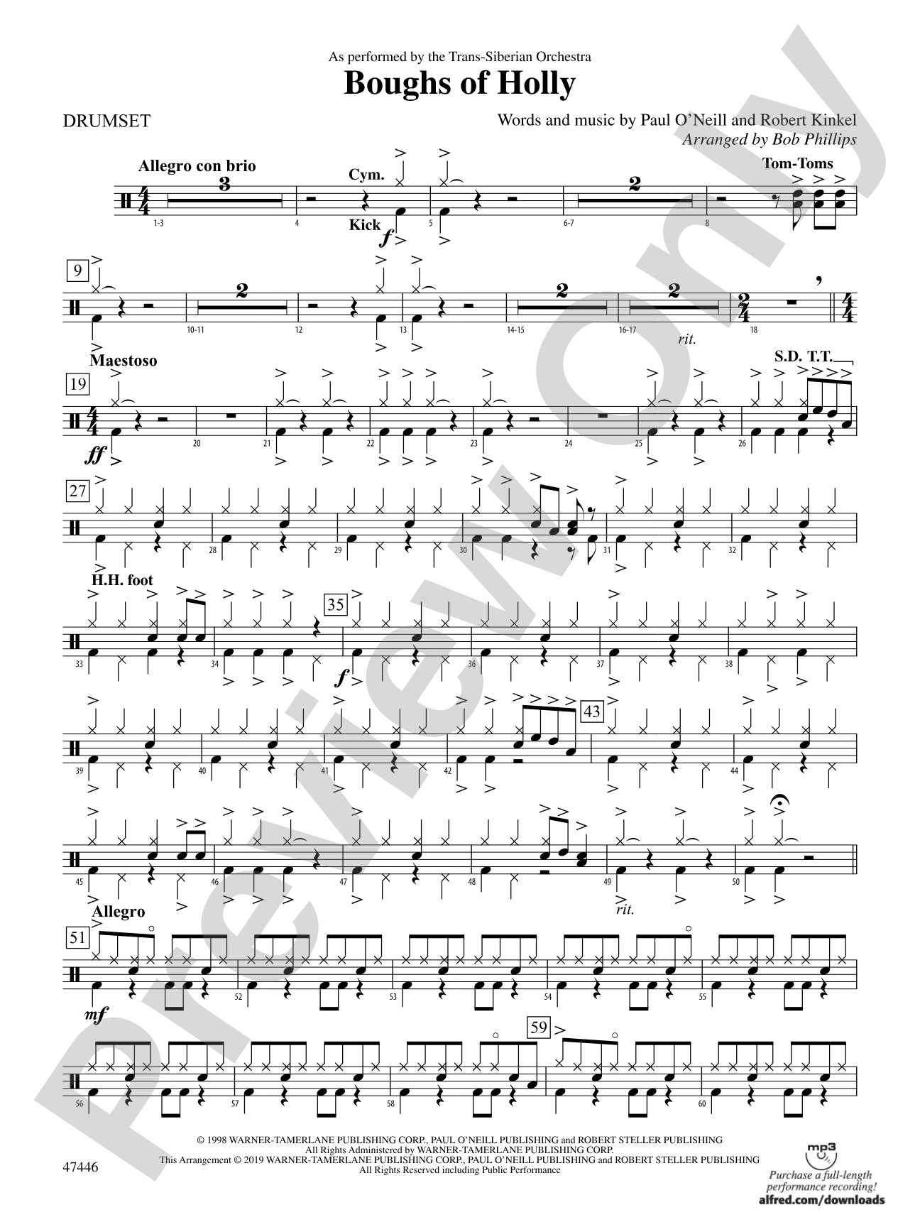 Boughs of Holly: Drums