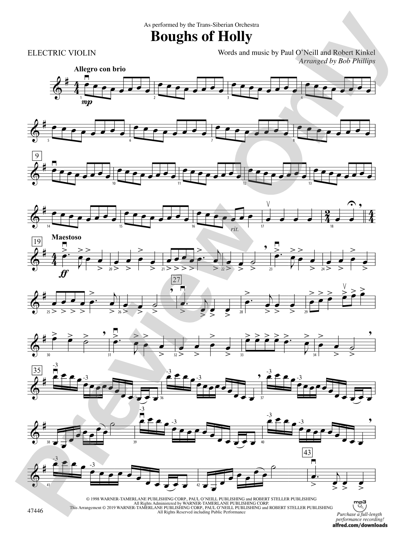 Boughs of Holly: Electric Violin