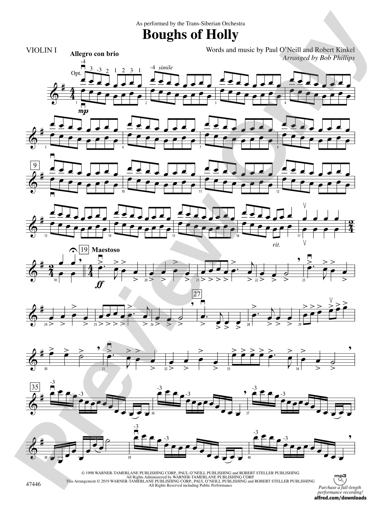 Boughs of Holly: 1st Violin