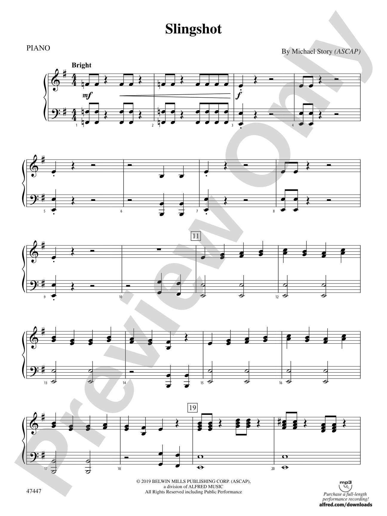 Slingshot: Piano Accompaniment