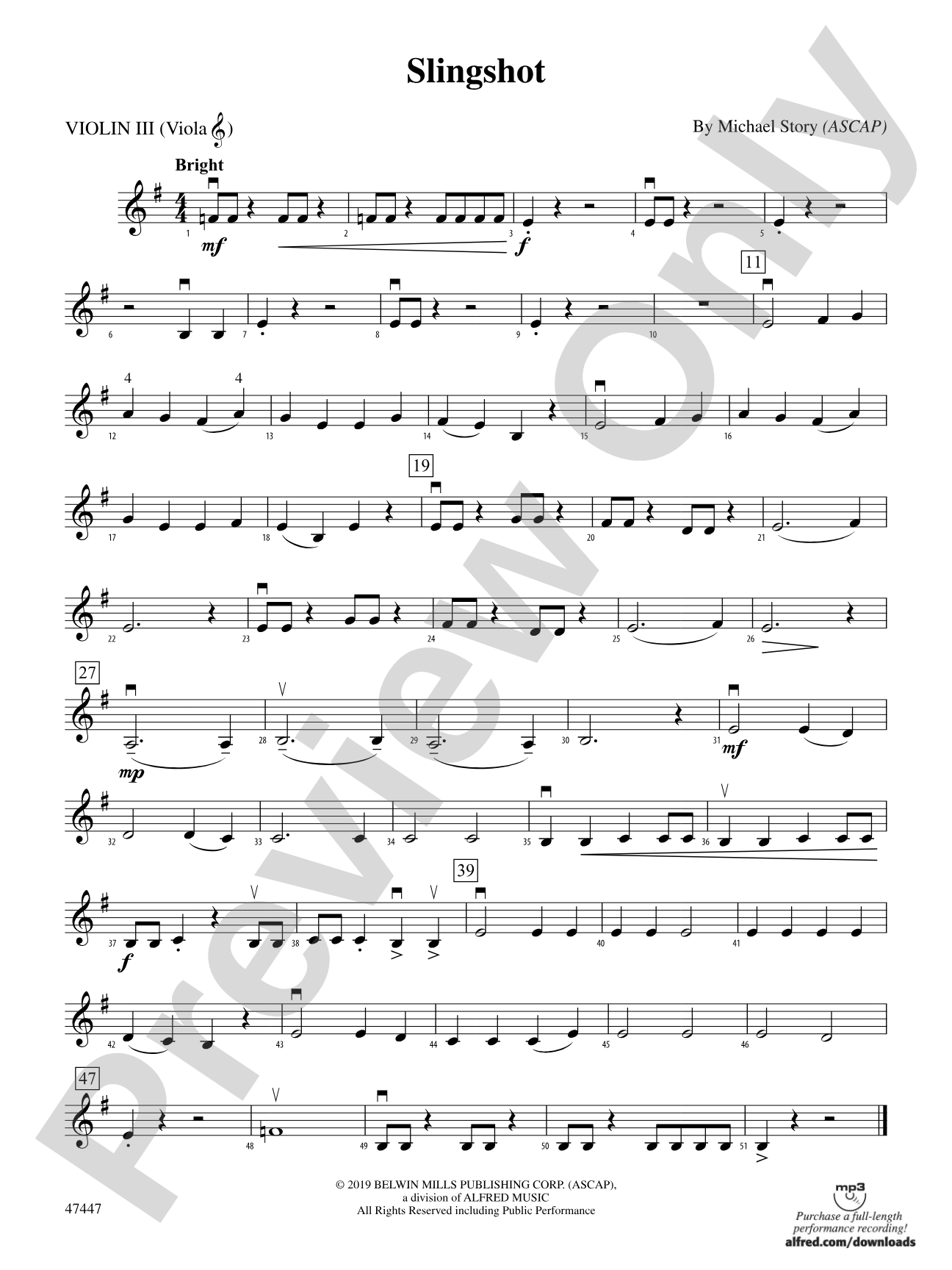 Slingshot: 3rd Violin (Viola [TC])