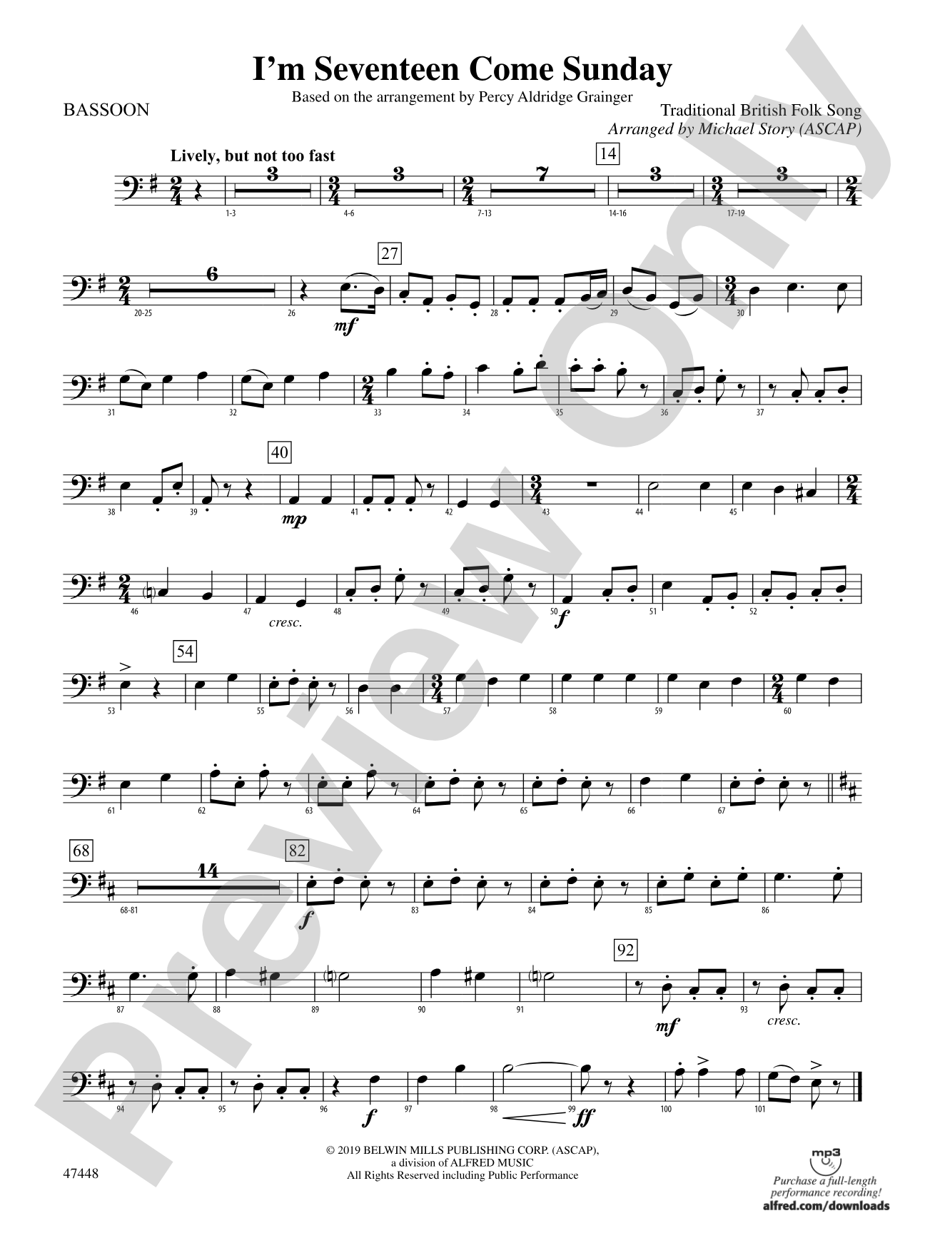 I'm Seventeen Come Sunday: Bassoon