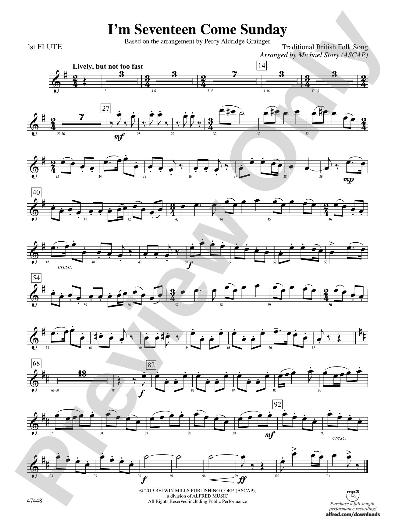 I'm Seventeen Come Sunday: Flute