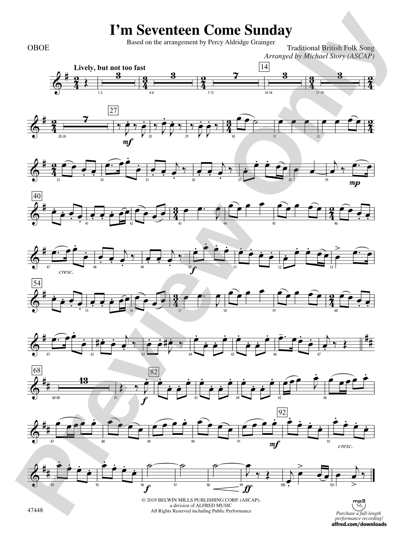 I'm Seventeen Come Sunday: Oboe