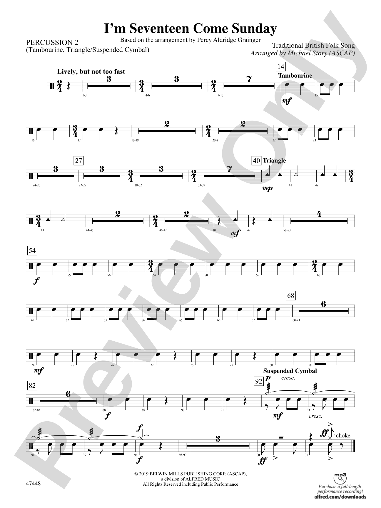 I'm Seventeen Come Sunday: 2nd Percussion