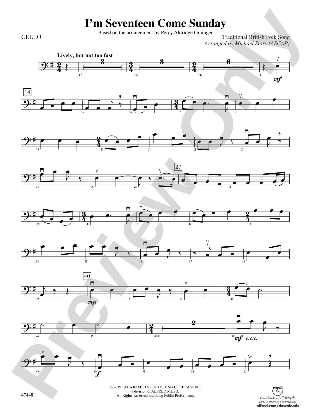 I'm Seventeen Come Sunday: Cello