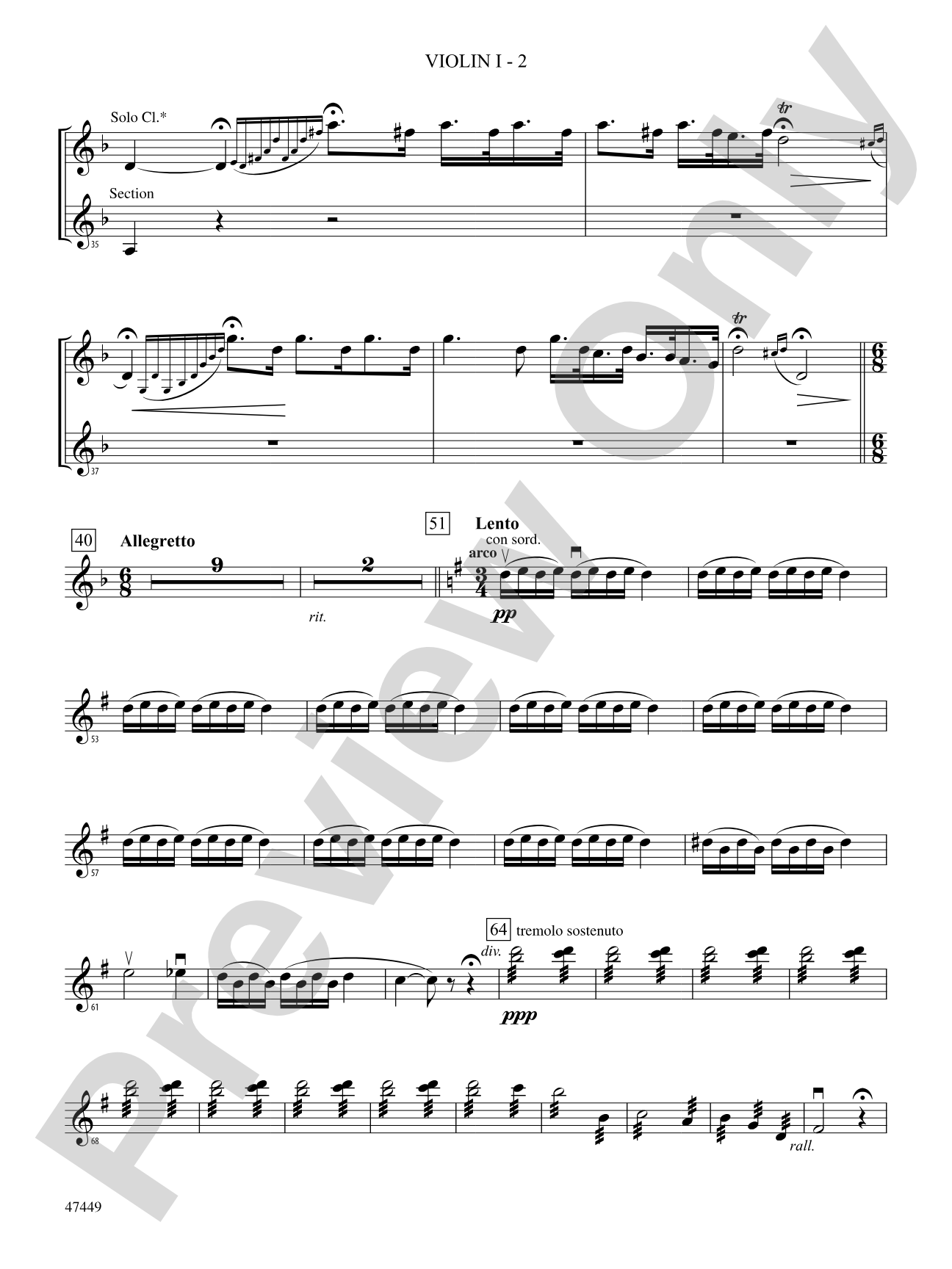 Overture from Orpheus in the Underworld: 1st Violin