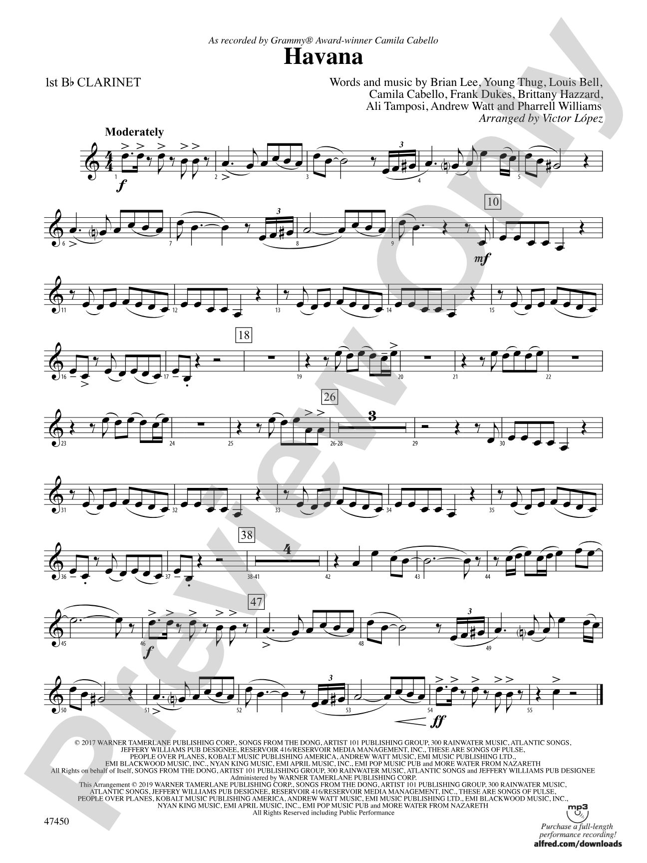 Havana: 1st B-flat Clarinet