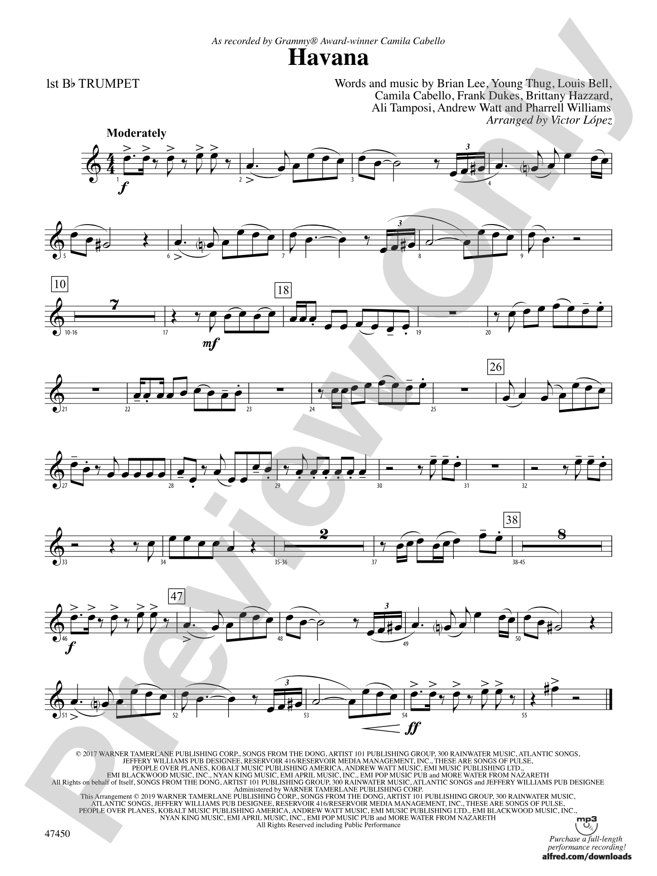 Havana: 1st B-flat Trumpet