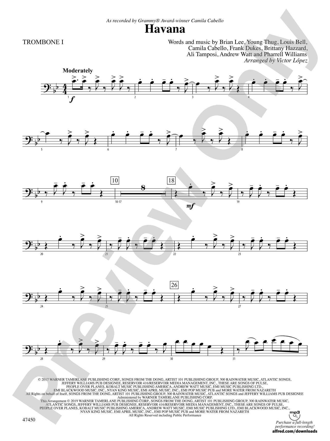 Havana: 1st Trombone