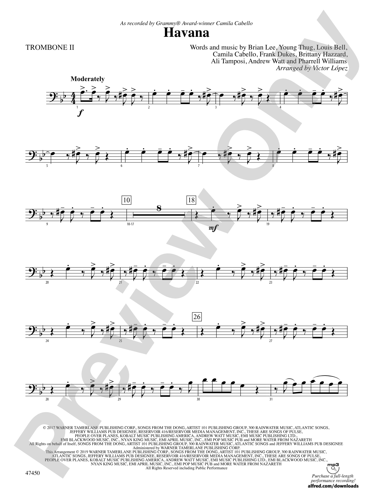 Havana: 2nd Trombone