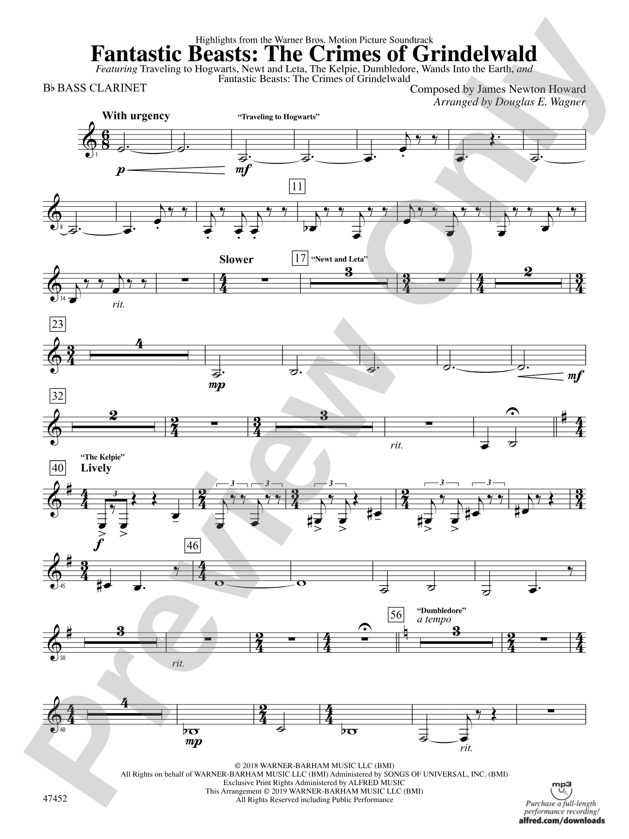 Fantastic Beasts: The Crimes of Grindelwald: B-flat Bass Clarinet