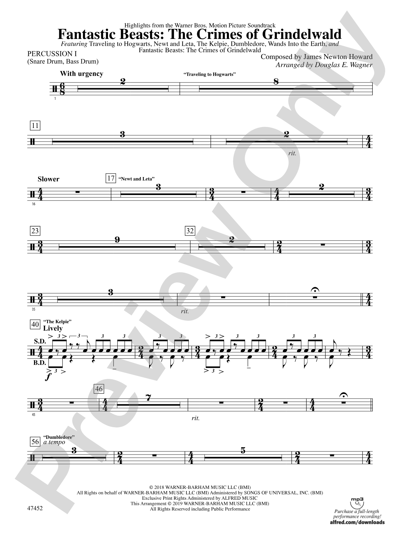 Fantastic Beasts: The Crimes of Grindelwald: 1st Percussion