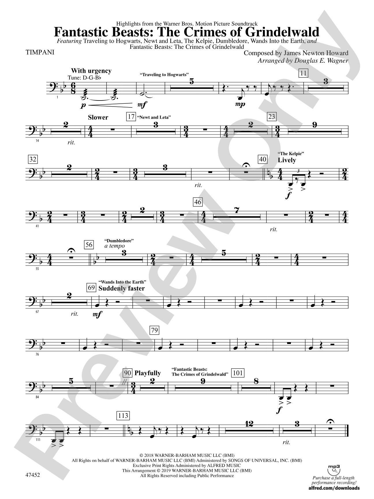 Fantastic Beasts: The Crimes of Grindelwald: Timpani