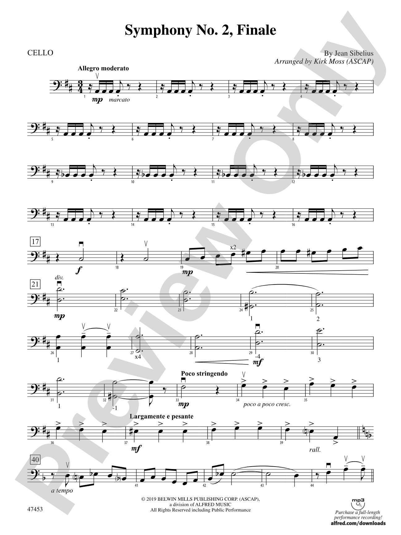 Symphony No. 2, Finale: Cello