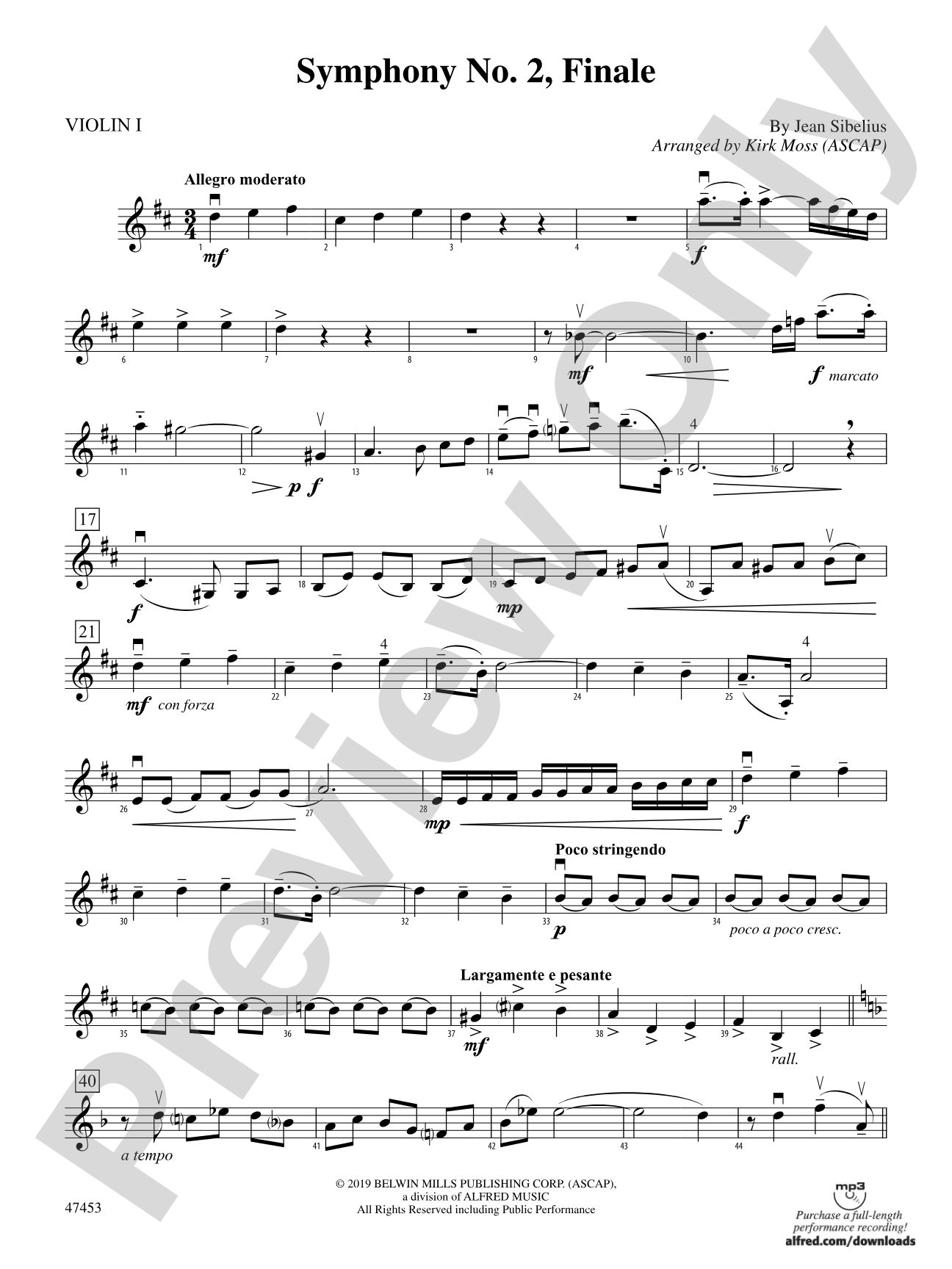 Symphony No. 2, Finale: 1st Violin