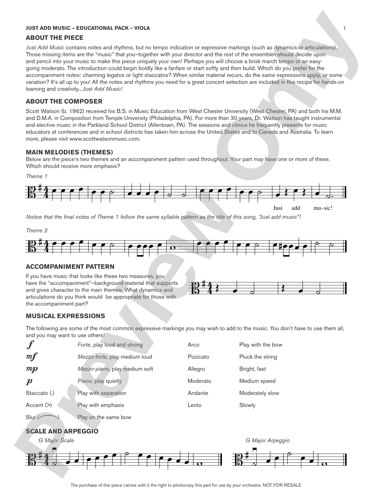 Just Add Music: Viola Educational Pack