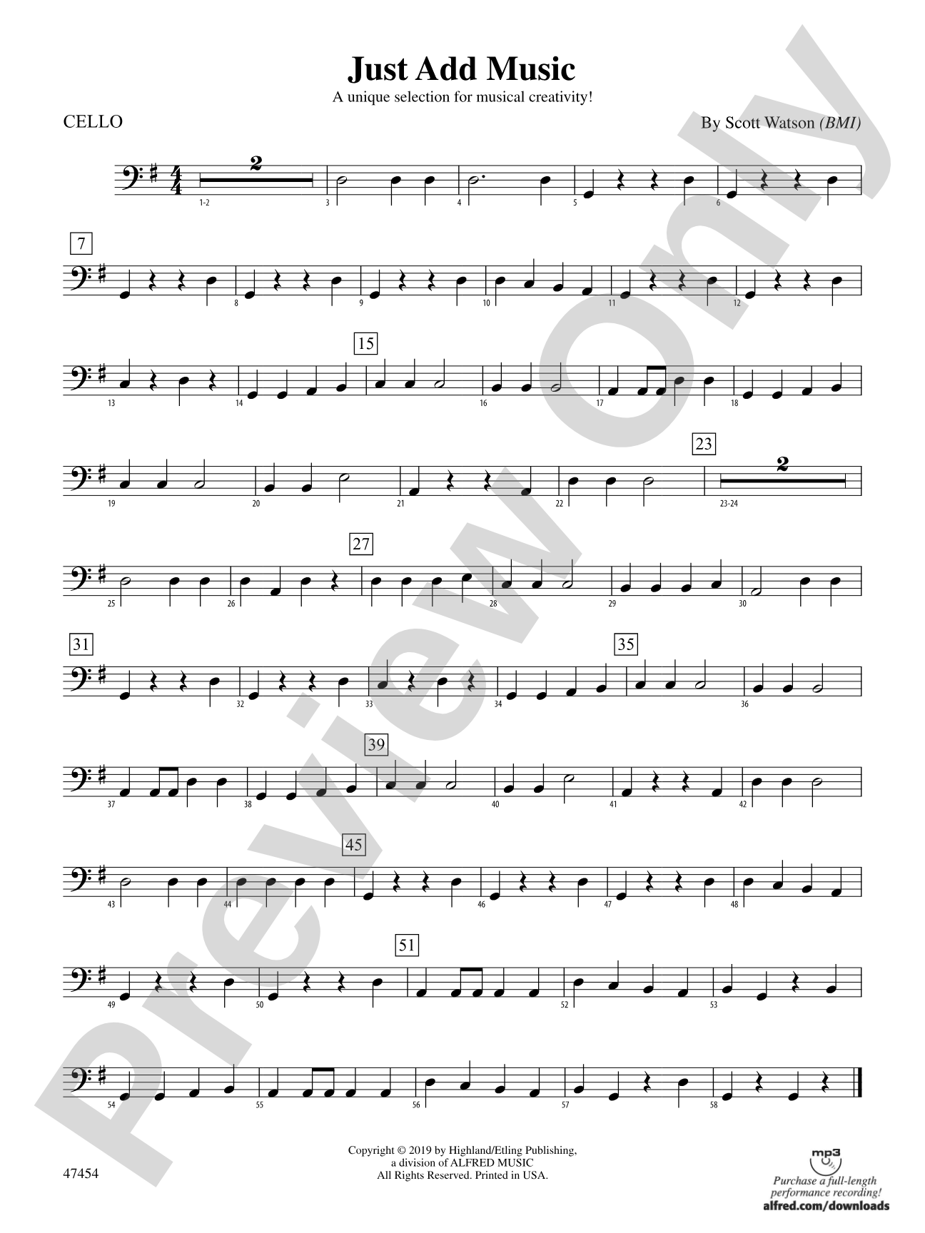 Just Add Music: Cello