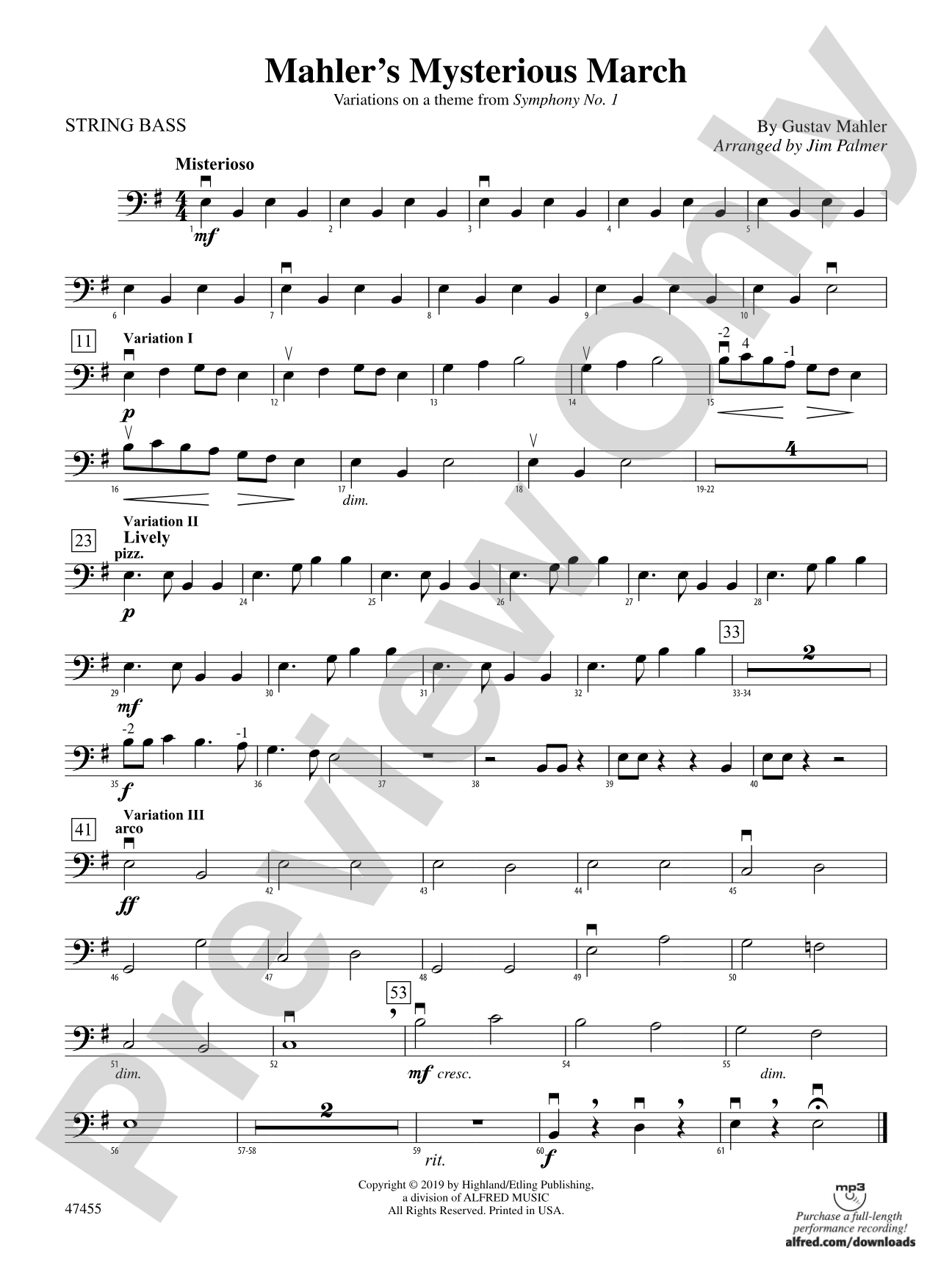 Mahler's Mysterious March: String Bass