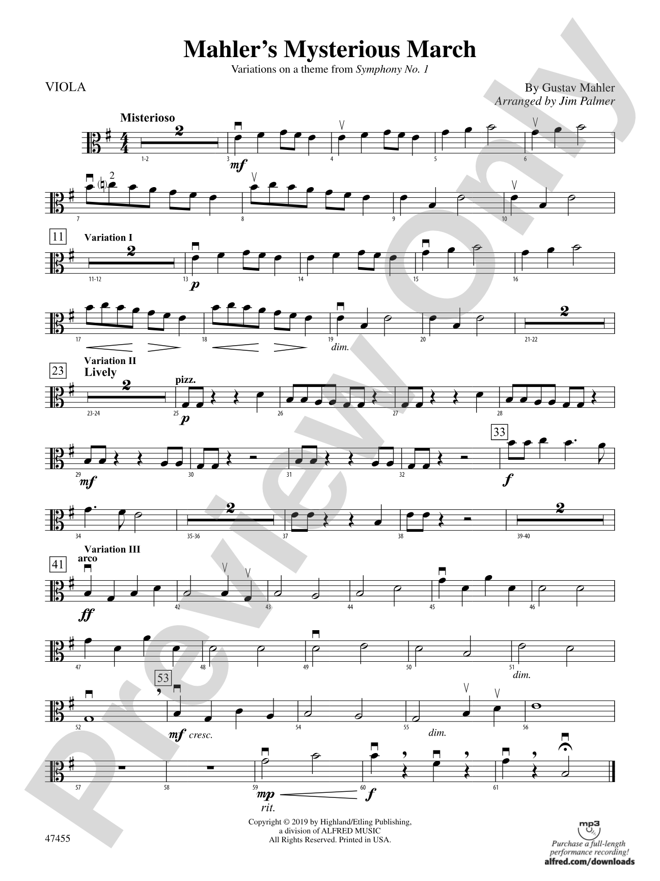 Mahler's Mysterious March: Viola