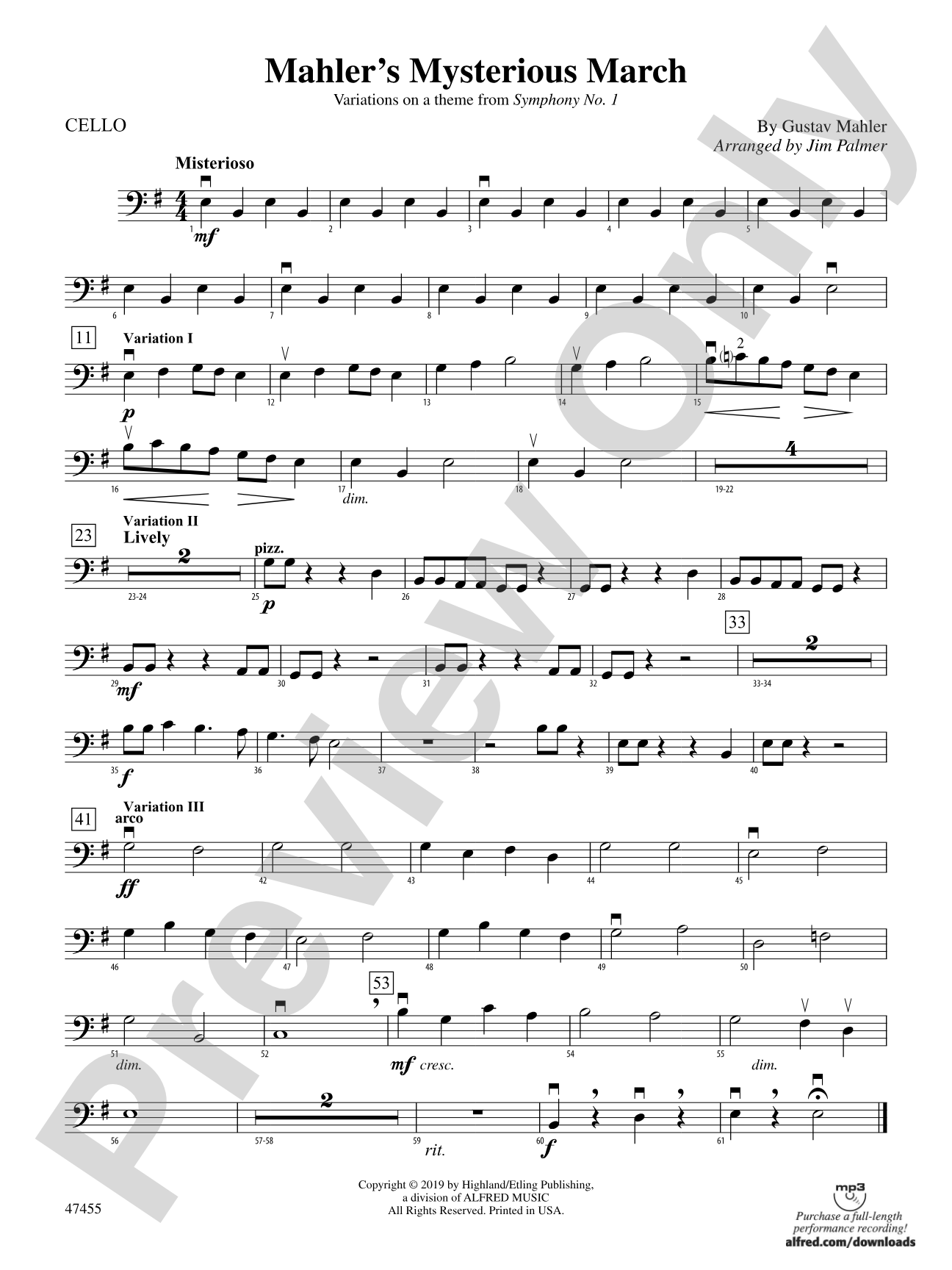 Mahler's Mysterious March: Cello