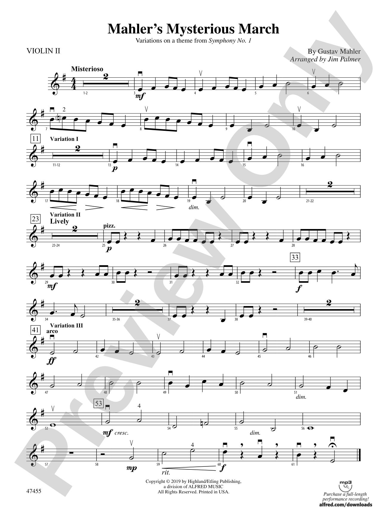 Mahler's Mysterious March: 2nd Violin