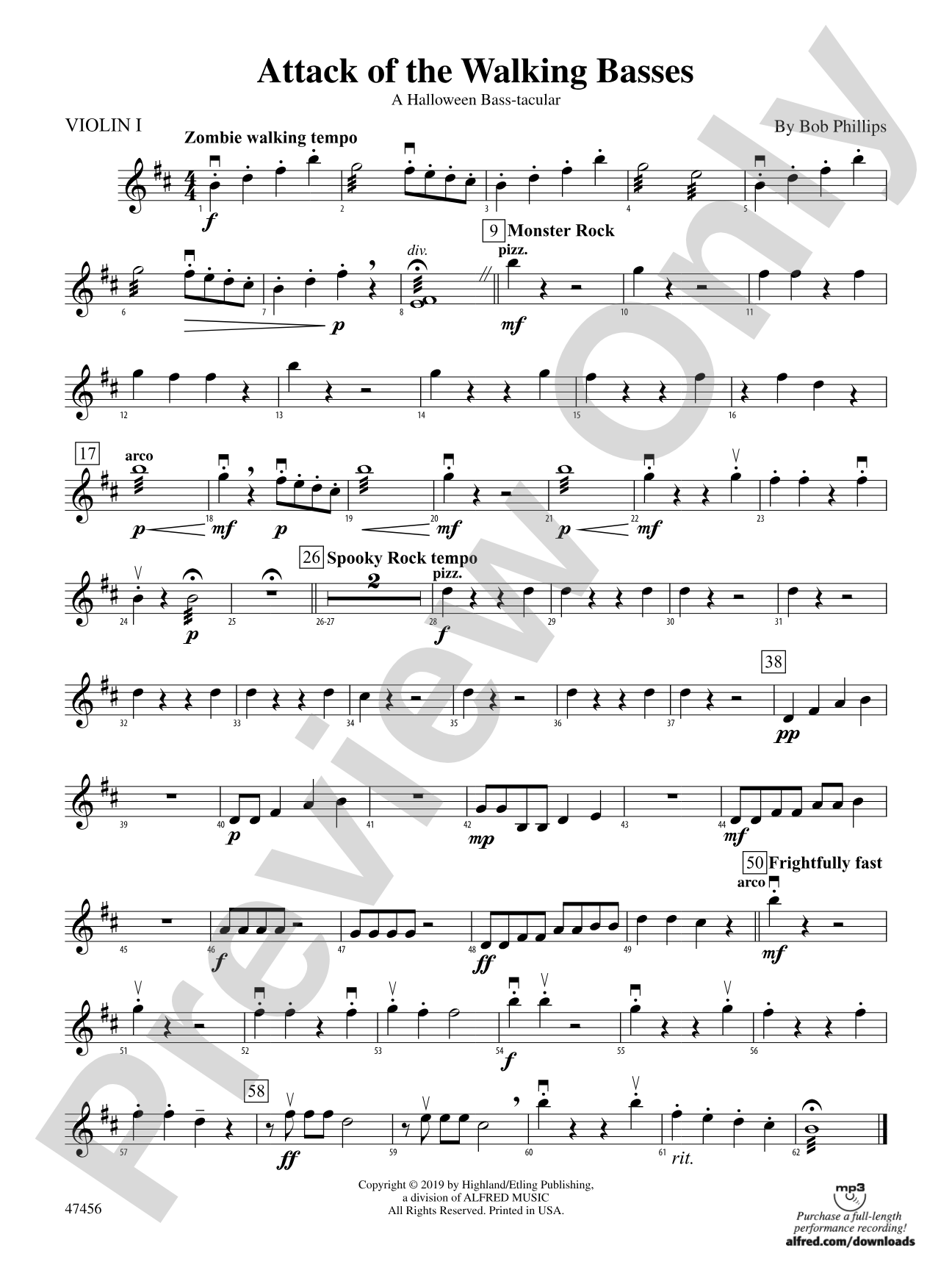 Attack of the Walking Basses: 1st Violin