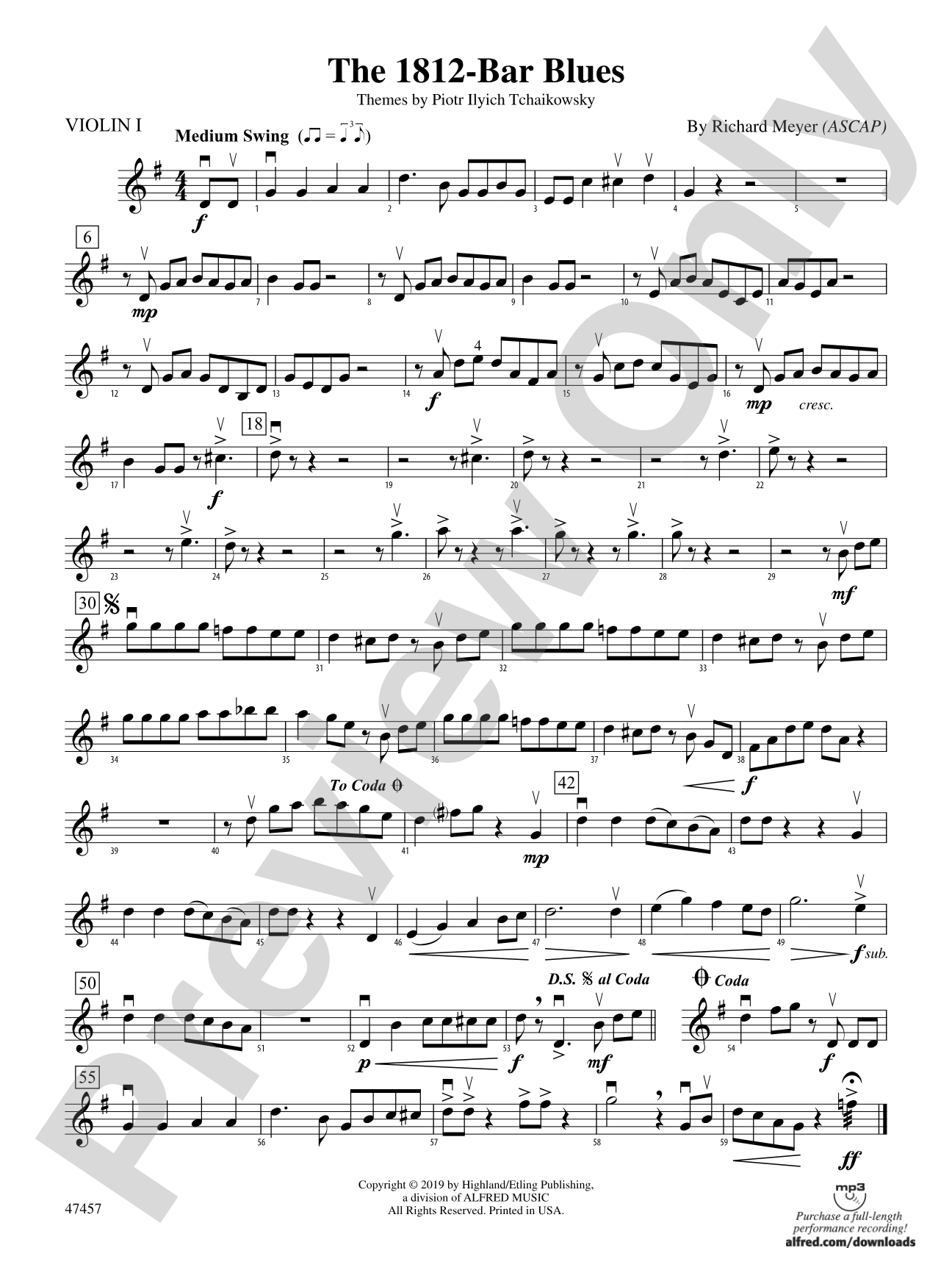 The 1812-Bar Blues: 1st Violin