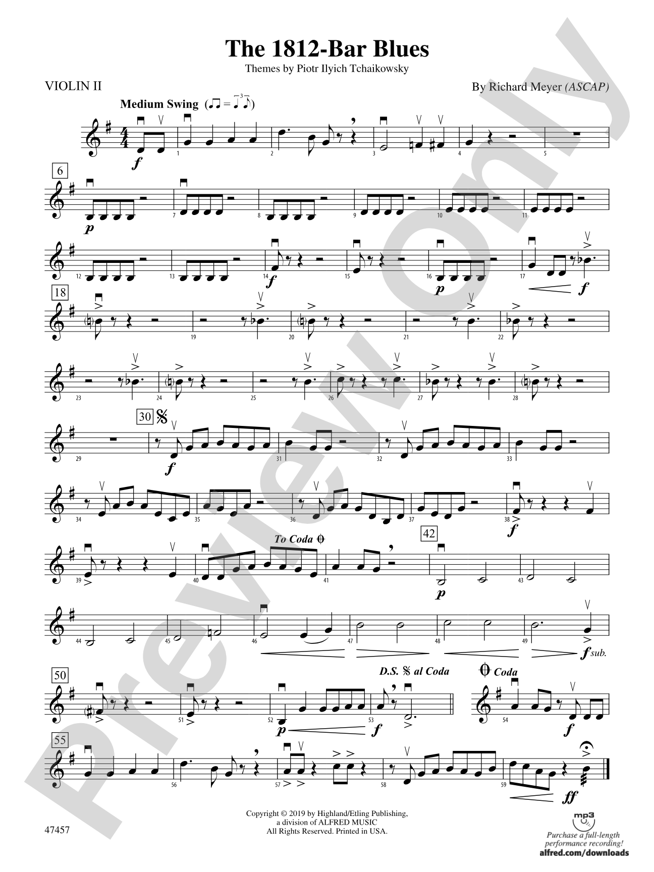 The 1812-Bar Blues: 2nd Violin