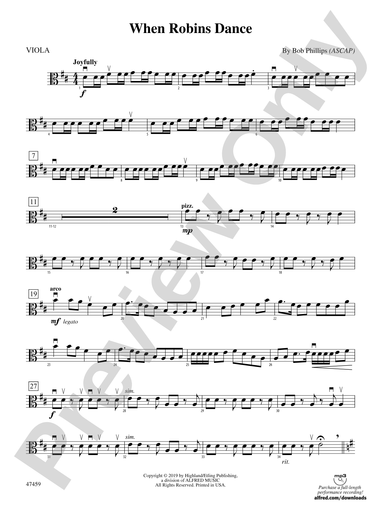 When Robins Dance: Viola