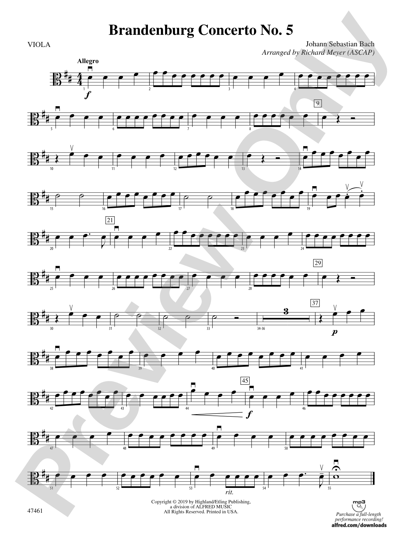 Brandenburg Concerto No. 5: Viola