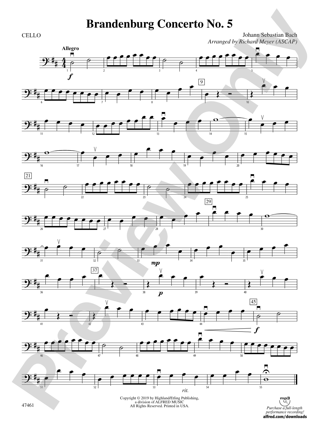 Brandenburg Concerto No. 5: Cello