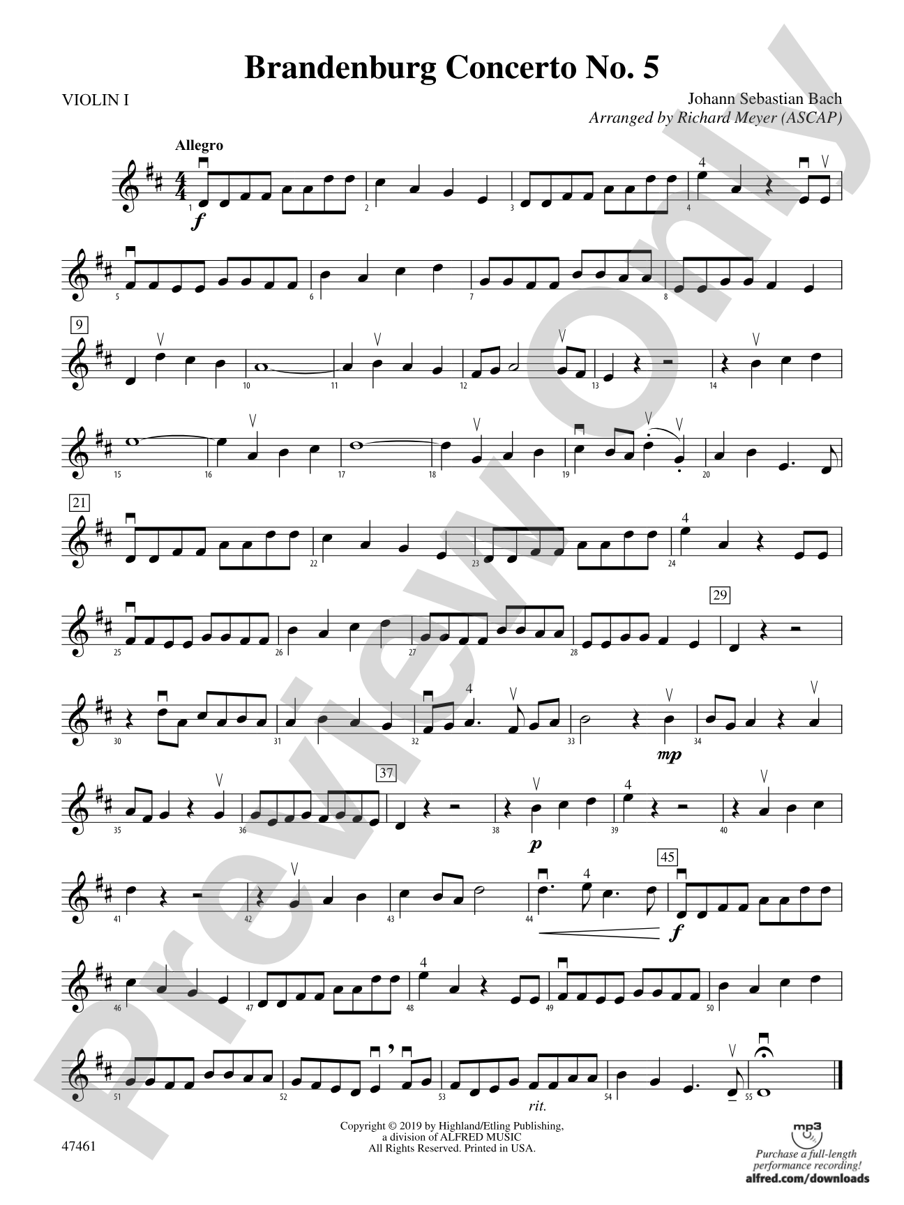 Brandenburg Concerto No. 5: 1st Violin