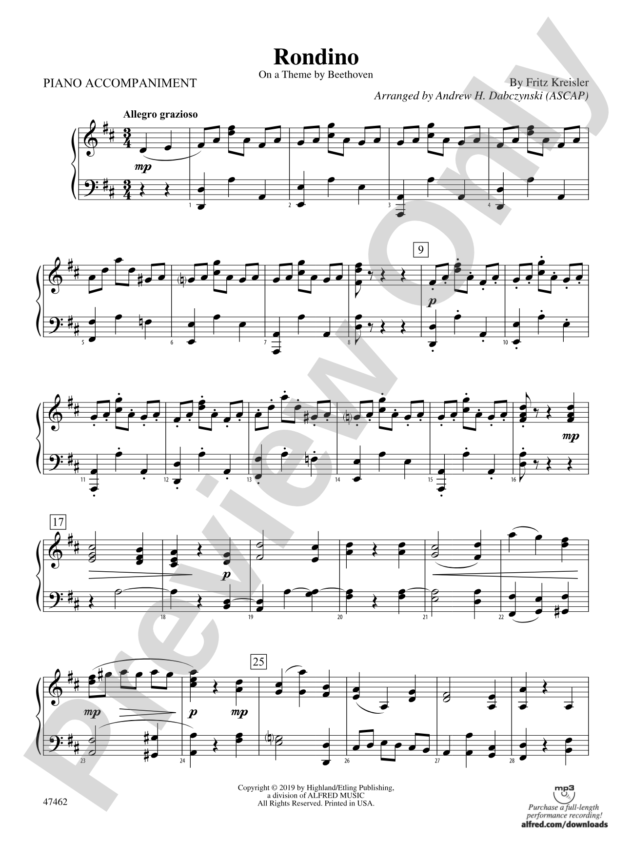 Rondino: Piano Accompaniment