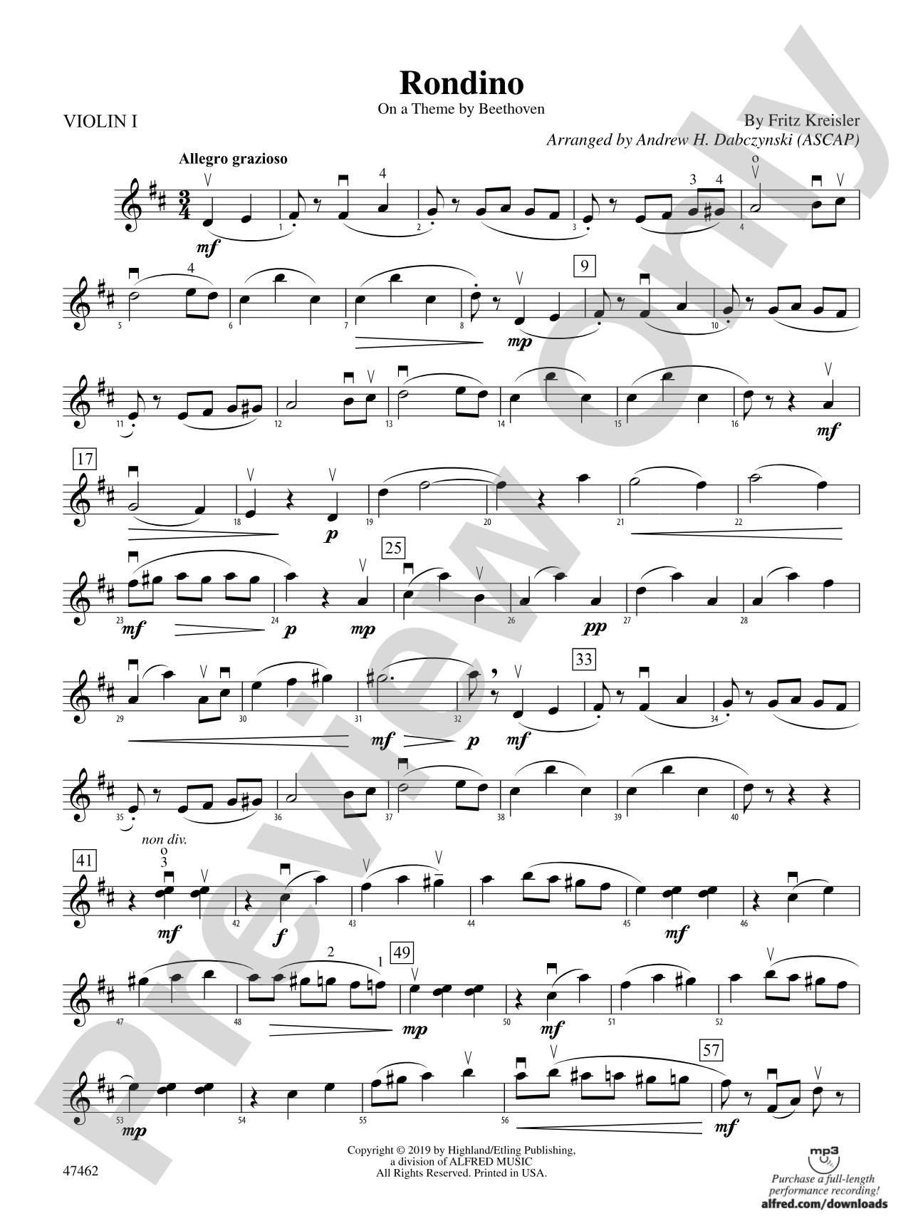 Rondino: 1st Violin