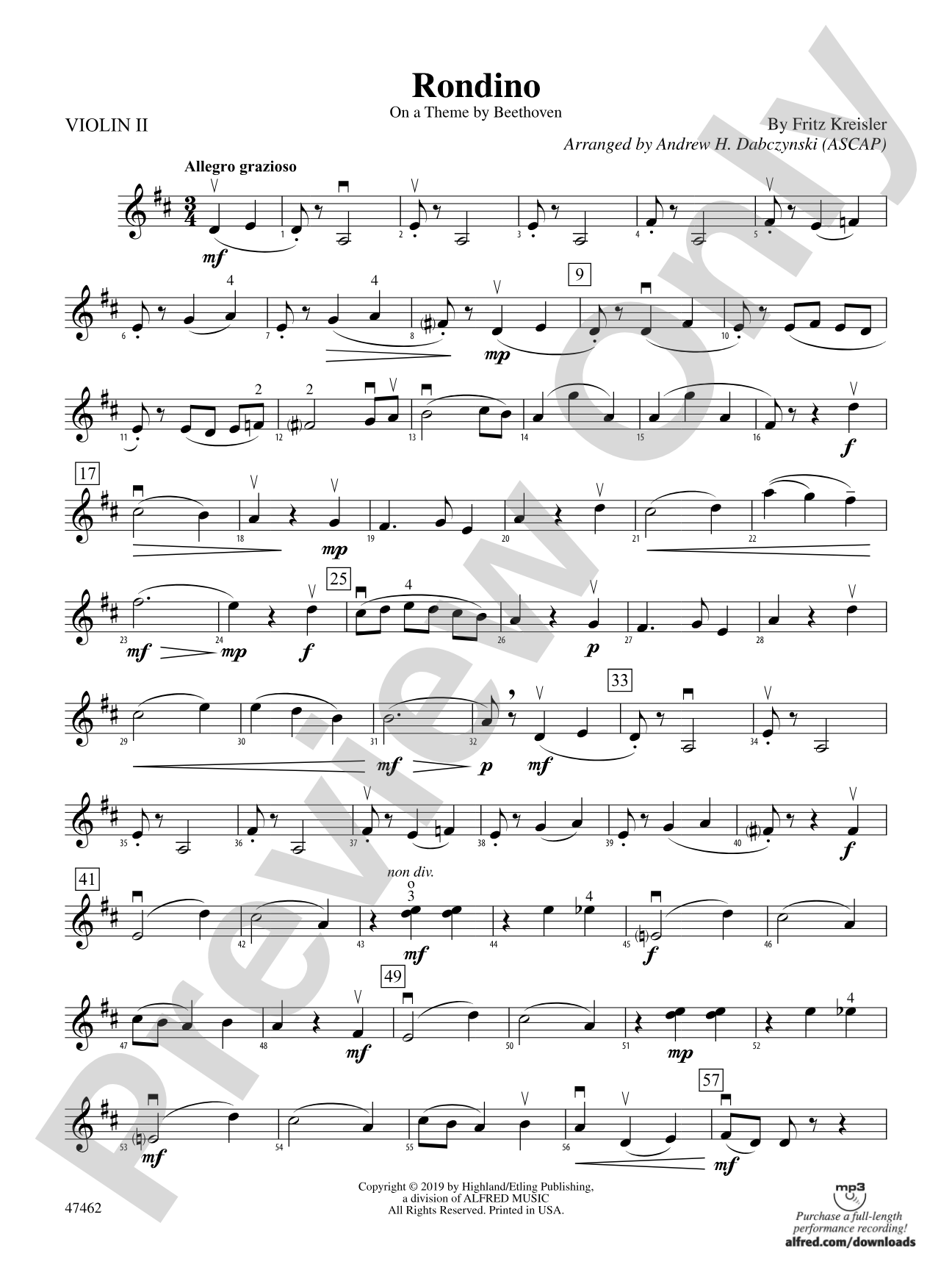 Rondino: 2nd Violin