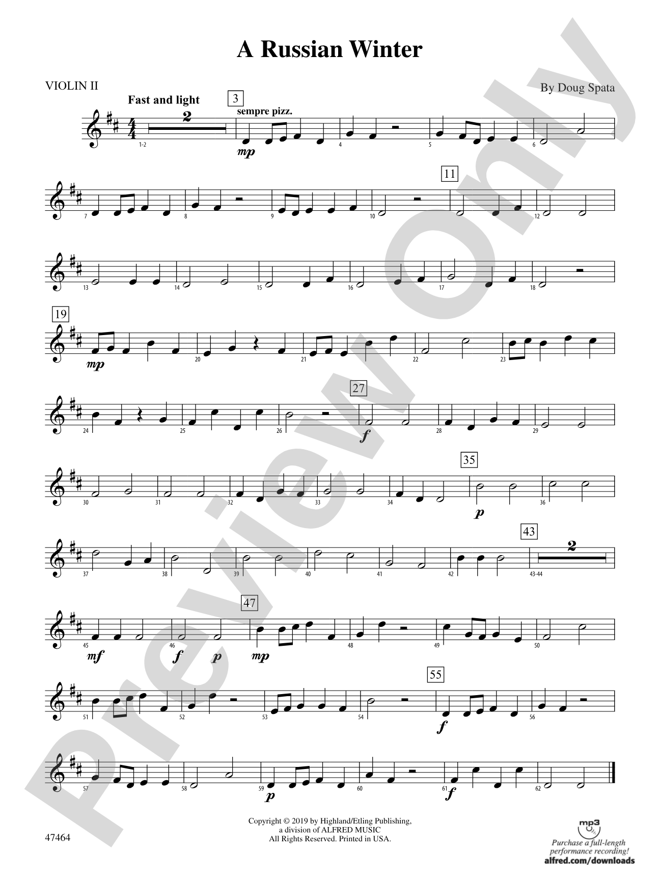 A Russian Winter: 2nd Violin