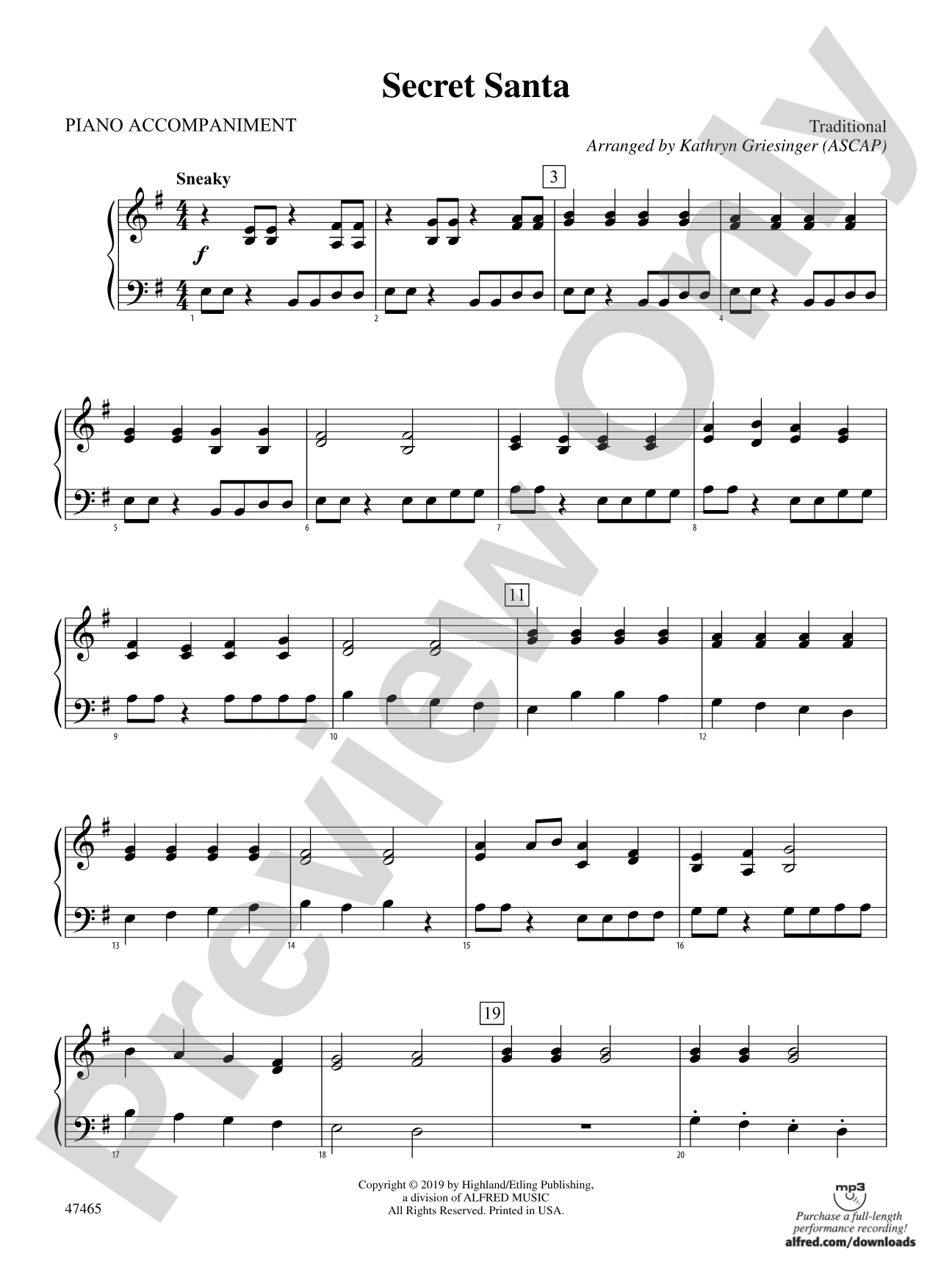 Secret Santa: Piano Accompaniment